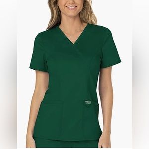cherokee women scrubs top & pants hunter green